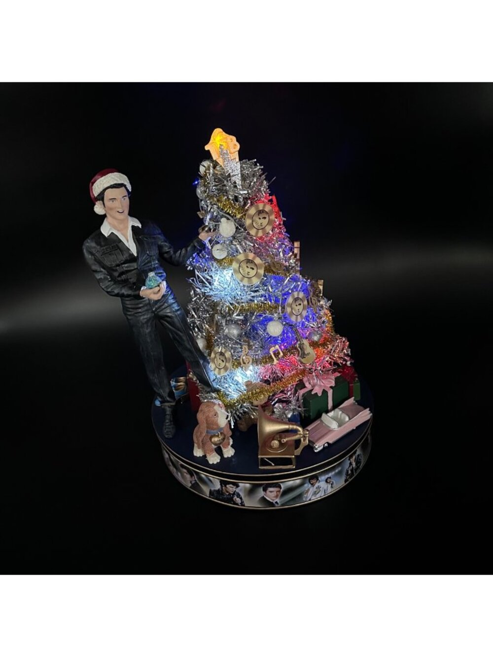 Bradford Exchange Elvis Rock N Roll Christmas Tree Lighted Musical Figurine 2011